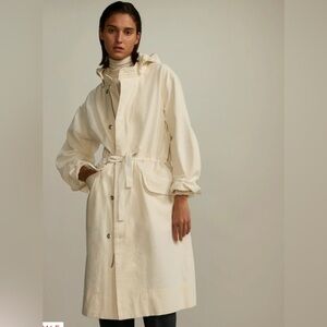 Everlane Women's Cream Cotton Utility Jacket Trench M NWT